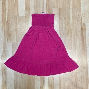 Cotton terry swim cover up dress with pocket